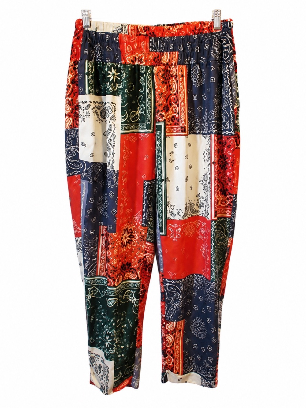 SHEIN Multicolor Patchwork Lightweight Silky feel Pants - Picture 3 of 4